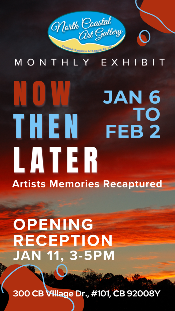 Now Then Later art exhibition flyer